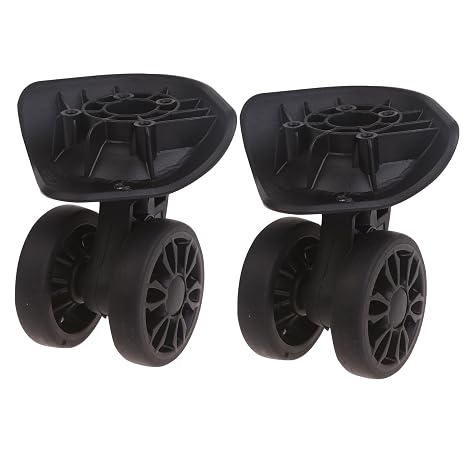 A89 Luggage Wheels Suitcase Double Row Roller Hardware Repairing Kit Spinner Casters Heavy Duty Wheel 1 Pair Black, 5cm