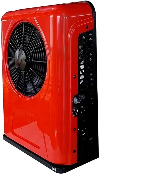 Universal 12V/24V truck air conditioner, Intelligent inverter parking air conditioner, 10000btu, suitable for van, truck, caravan, crane, excavator,passenger car (red,12V)