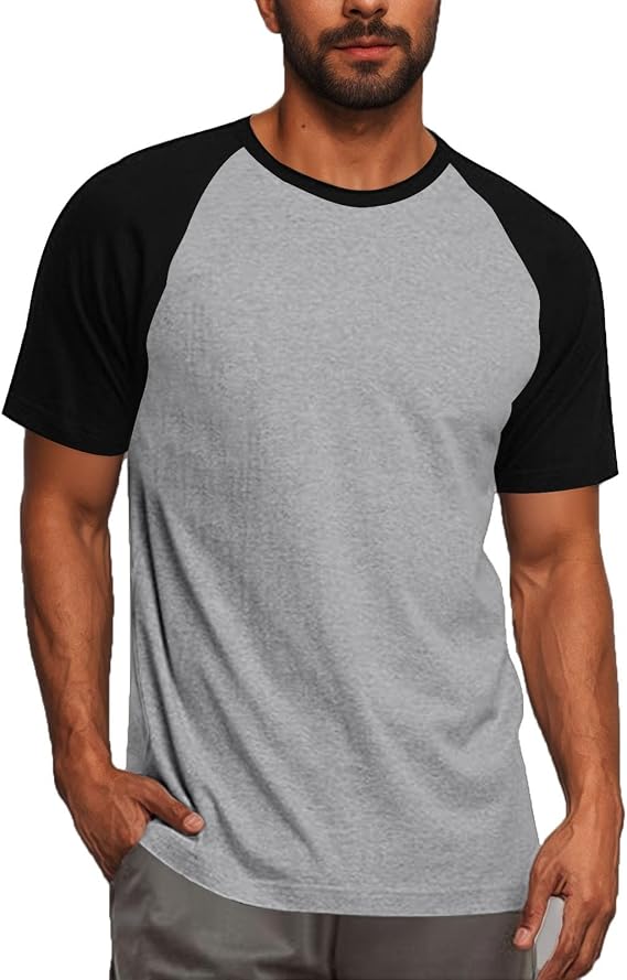 Summer Baseball T Shirts for Men Casual Stylish Crewneck Short Sleeve Color Block Tops Baseball Fans Raglan Tee Shirt