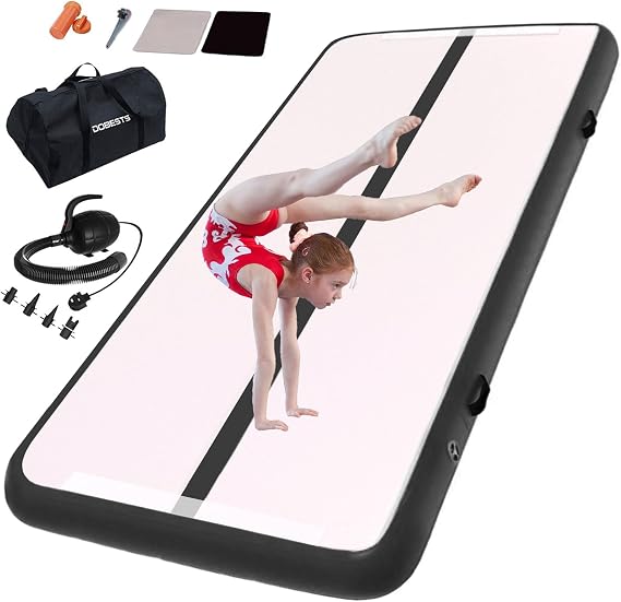 DOBESTS Inflatable Air Gymnastics Mat 6.6/10/13/16/20 ft with 4/8 in Home