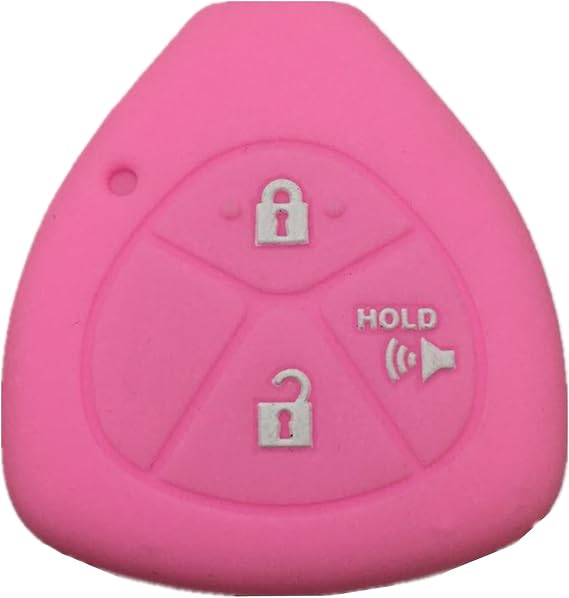 Silicone Keyless Entry Remote Control Key Fob Cover Case Protector Replacement Fit for Toyota 4Runner Corolla Matrix RAV4 Venza Yaris Pontiac Vibe Scion iQ tC xB xD HYQ12BBY MOZB41TG (Pink)