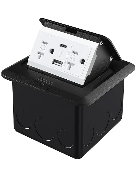 Pop Up Floor Outlet Waterproof Electrical Outlet Cover Box