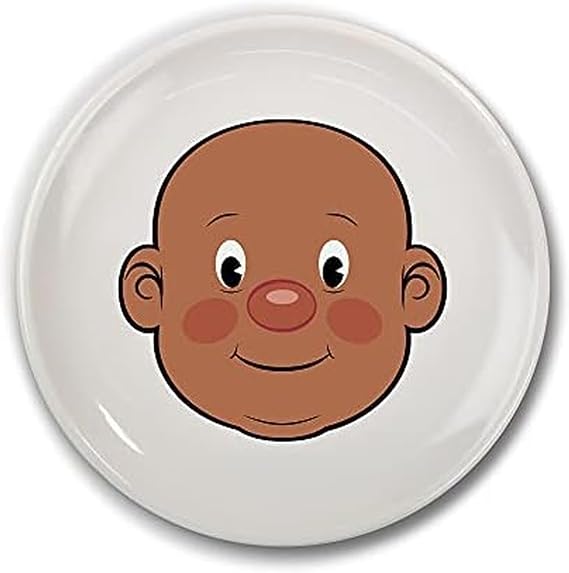 Genuine Fred, FOOD FACE, Ceramic Activity Plate White 8.5 inch diameter