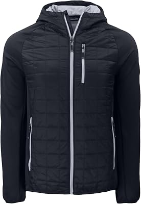 Cutter & Buck mens Rainier Primaloft Eco Mens Full Zip Hybrid Jacket