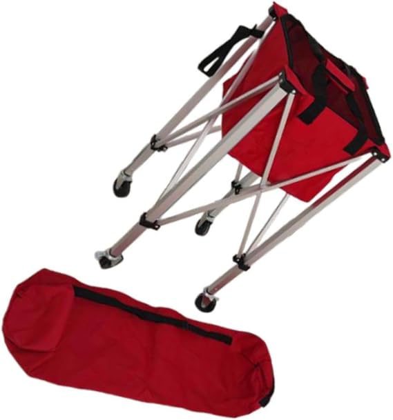 Foldable Tennis Ball Basket Cart Lightweight Portable Trolley Efficient Tennis Practices and Collection Ball Packaging Basket Universal Coaching Trolley Collection Cart