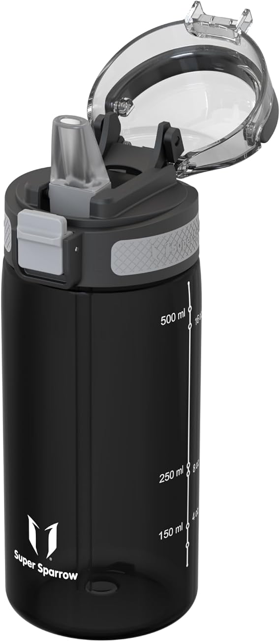 Super Sparrow 500ml USA Tritan Water Bottle with Straw BPA Free Leak Proof