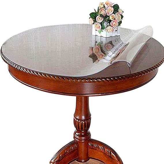 Clear Table Cover Protector Diameter33in, Dining Table Cover Heavy Duty Table Top Protector Clear Plastic Tablecloth Protector Cutting Carpet Floor Mat Conference Table Cover Mat Pad