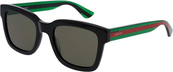 Gucci Fashion Sunglasses, 52/21/145, Black / Green / Green
