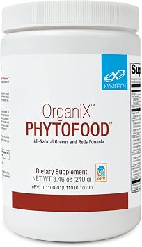 XYMOGEN OrganiX PhytoFood - Superfood Powder Drink Mix for Digestive Health - Greens, Fruit & Phytonutrients - Probiotics, Antioxidants & Digestive Enzymes - Gluten-Free & Non-GMO - 30 Servings
