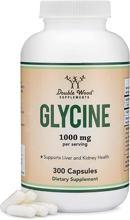 Glycine 500mg, Relaxing Amino Acid Supplement, Sleep Support, 300 Capsules