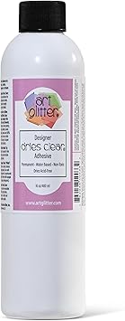 Art Institute Glitter Designer Dries Clear Craft Glue, 16oz Bulk Refill Non-Toxic, Acid-Free Professional Adhesive