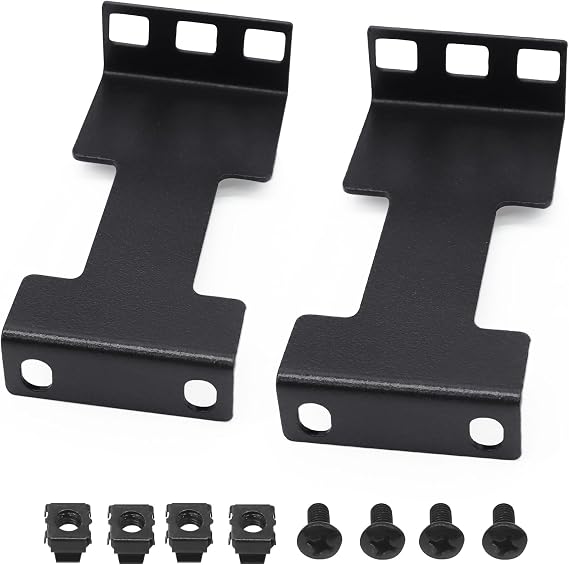1U Server Rack Depth Extender 3.94" 100mm Extension Depth, Network Rack Extender, Recessed Rack Adapter Kit for 1U Rack, Black