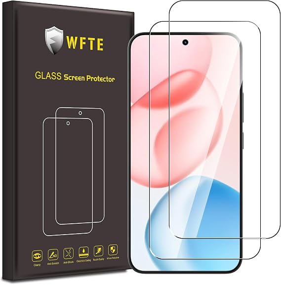 WFTE 2-Pack Tempered Glass for HONOR 400 5G Screen Protector,9H Hardness,Anti-Scratch,Anti-Fingerprint,Bubble-Free,HD Clear,Premium Protective Film for HONOR 400,Case Friendly