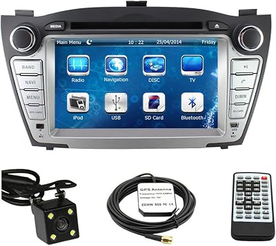 TLTek 7 inch Touch Screen Car GPS Navigation System For Hyundai iX35 2010-2015 DVD PlayerBackup CameraFree EU Map