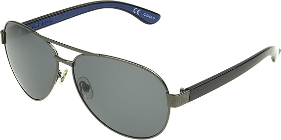 Dockers Men's Bo Sunglasses Polarized Aviator, Gunmetal, 54mm