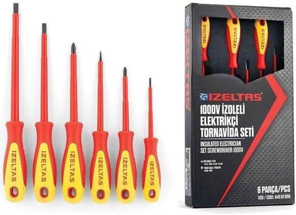 İzeltaş 1000V İzoleli Elektrikçi Tornavida Seti 6 Parça, 026 1032