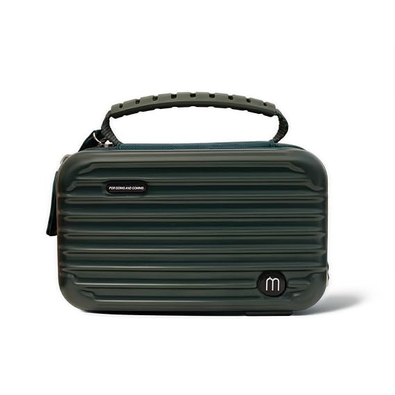 Maude Luggage Mini - Versatile Travel Case, Carry On Luggage Organizer, or Durable Toiletry + Makeup Bag - Discreet Storage for Intimate Devices + Sexual Wellness Products - Green Hard Shell Exterior