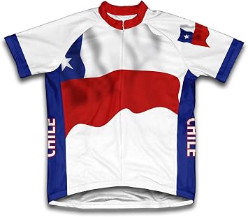 ScudoPro Chile Flag Short Sleeve Cycling Jersey for Men