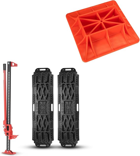 BUNKER INDUST Offroad High Lift Jack with Pair Traction Board Mate + Off-Road Base Compatible with Lift Jack