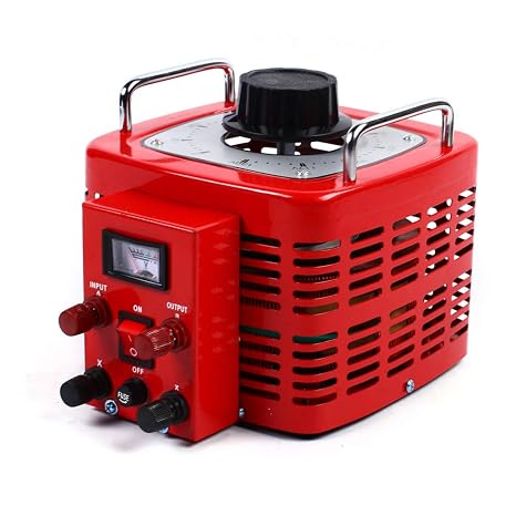 110V Variac Transformer 30Amp Variable Voltage Converter Enclosed and Adjustable Variac Transformer Max 0-130V AC Volt Output Regulator for US Plug,Red