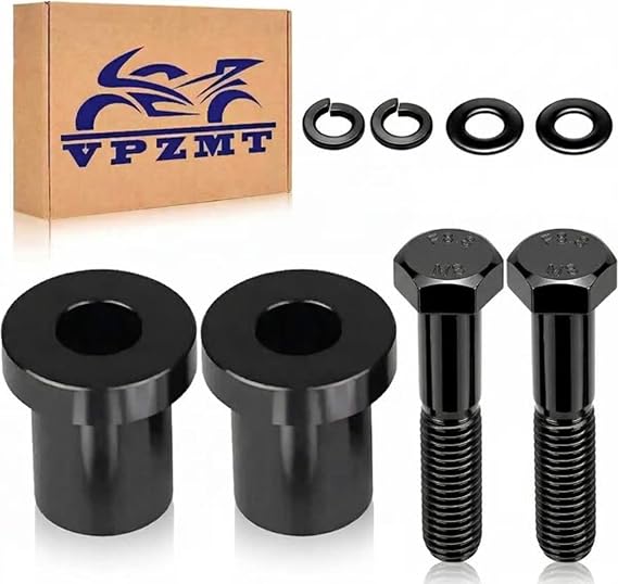 Black CNC Solid Billet Handlebar Riser Bushings for Harley Davidson Touring 1983-2022 & Sorftail Fat Boy, Fat Bob, Heritage Classic, Low Rider ST, Street Bob 2018-2022 Models