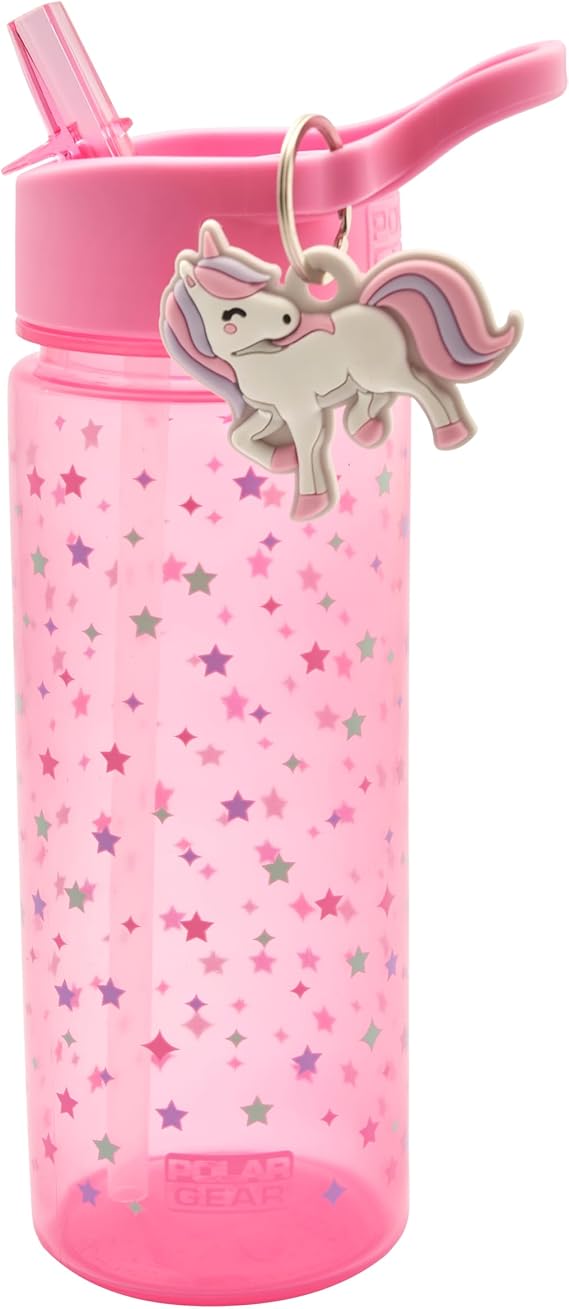 Polar Gear Unicorn 500ml PP Bottle with Charm, Pink