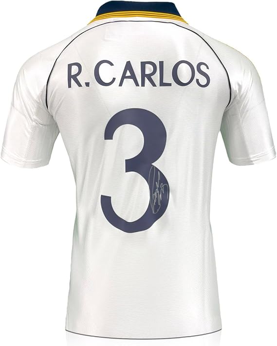 Roberto Carlos Signed Real Madrid 1999-00 Home Football Shirt (On Number)
