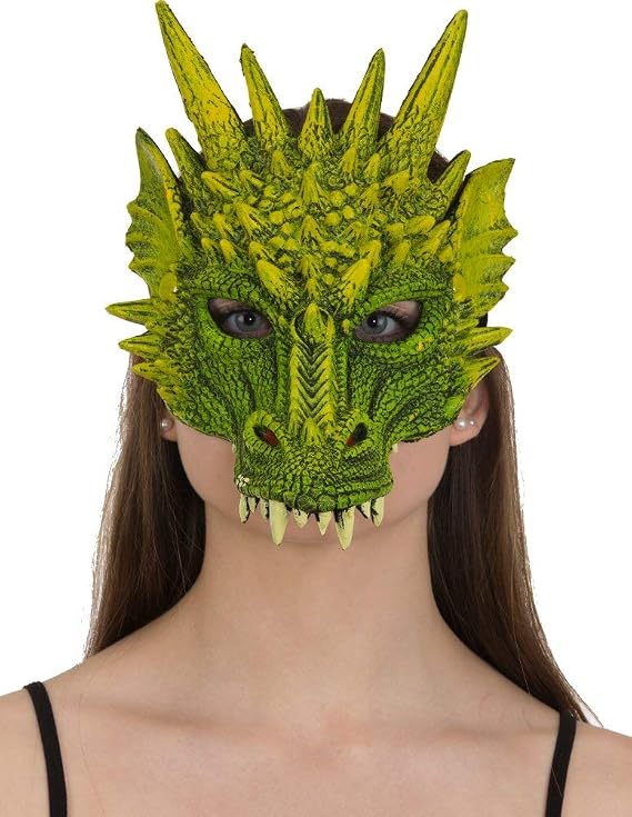 Rubber Dragon Mask Costume Accessory