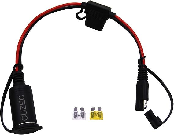 CUZEC 1FT/0.31m 14AWG SAE to Plug Socket Adapter Plug Socket with SAE Connector