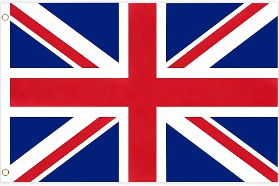 Union Jack Flag 5ft x 3ft, Large British UK Flag with Brass Eyelets, Durable Polyester for King Charles III Coronation, VJ-Day, Garden, Street Party, Pub or Outdoor Decorations