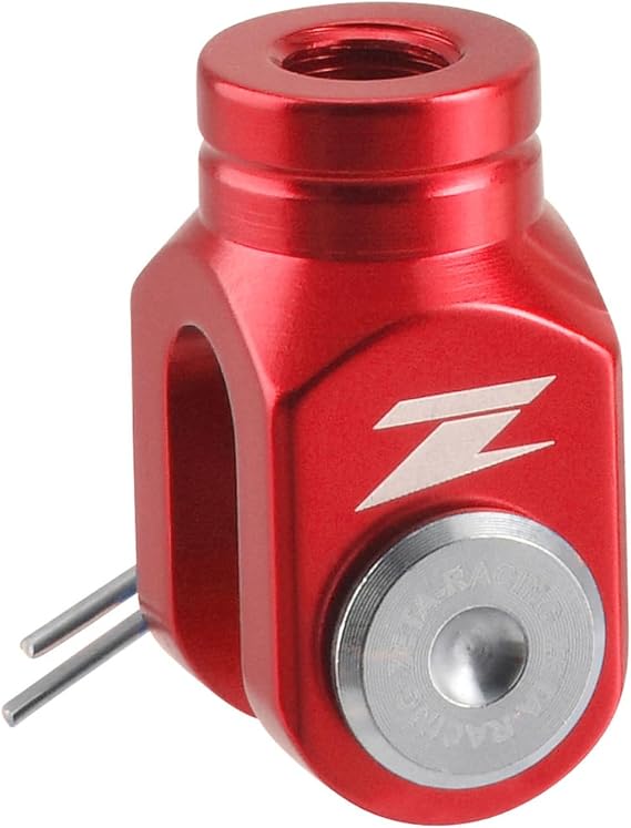 ZETA CNC Rear Brake Clevis Red Compatible with Kawasaki KX250/KX450/KLX300R, Suzuki RMZ250, Beta RR 2T/4T/X-Trainer High-Strength Aluminum, Stainless Pin, Lightweight Performance