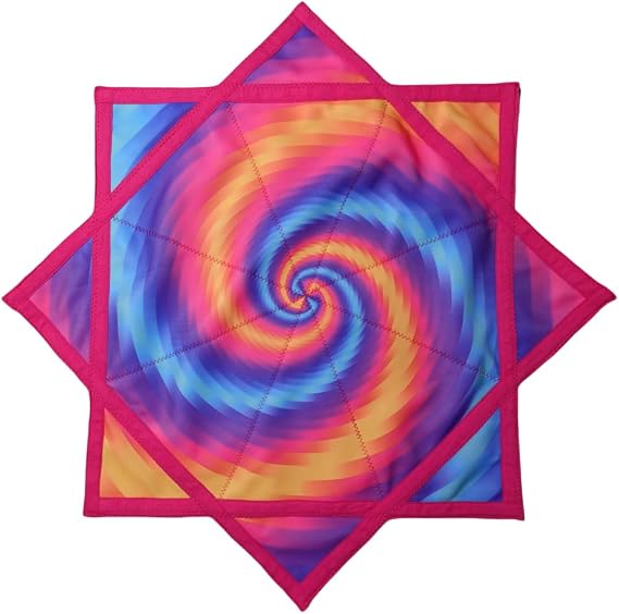 Blacklight Flow StarUV Reaction Blacklight Beginners Spinning Cloth Easy to Rotate Sided Print Fingertip Rotating Flow Toy Dapo Star (R04-style3)