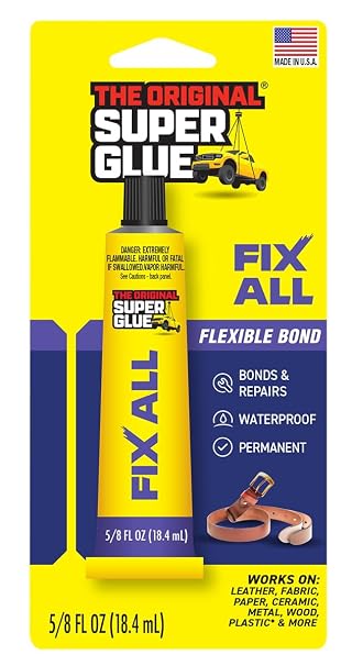 Fix-All Adhesive Multi-Purpose Solvent Glue & Sealer, 1 oz Tube Bonds and Repairs Wood, Fabric, Brick, Canvas, and Concrete