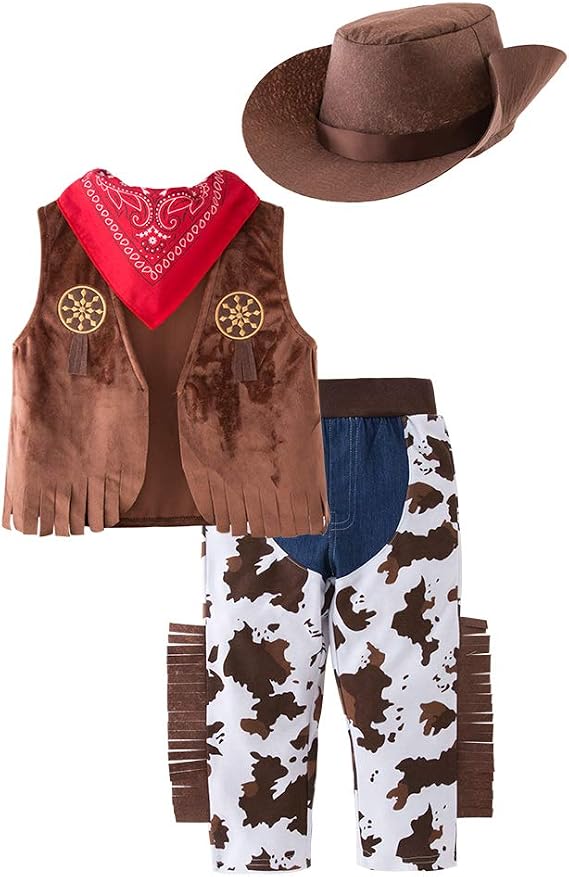 LXKIKMM May's Baby Western Cowboy Style Kids Costume Set Cosplay Costume