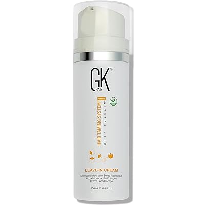 GK HAIR Vegan leave in conditioner for dry damaged hair 4.4 Fl Oz130ml Conditioning Hydrating Smoothing Moisturizing & Frizz Control For Dry Damaged Hair Taming before Swimming or Exercise