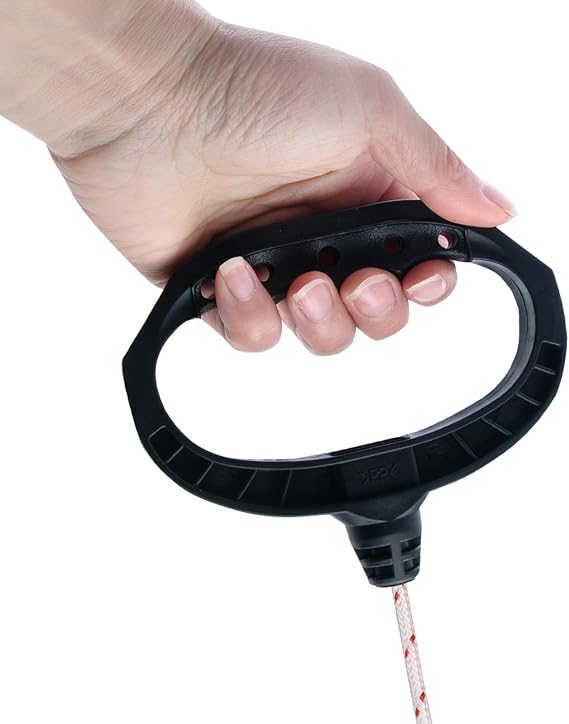 Recoil Starter Handle with Pull Cord, Gasoline Engine Start Pull Handle & Rope, Generator Lawn Mower Trimmer Snowblower Engine Starter String, Black