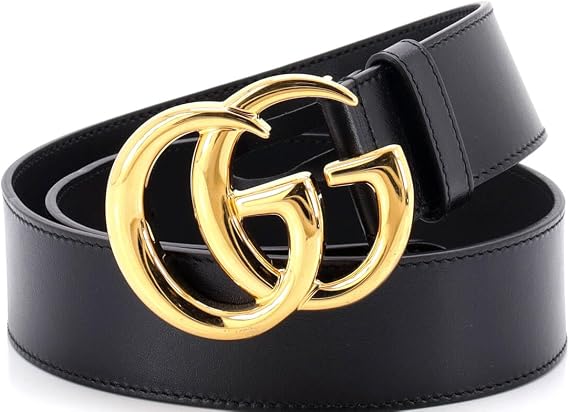 Pre-Loved GG Marmont Belt Leather Wide, Black
