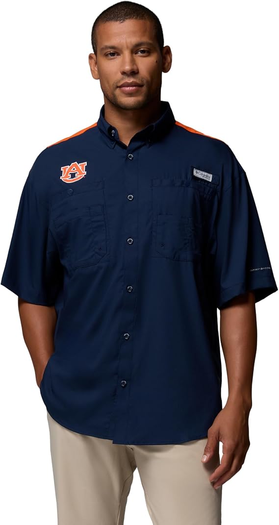 Columbia Men's Collegiate Tamiami Colorblock Short Sleeve Shirt