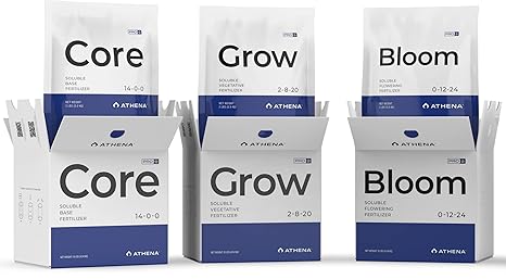 Athena Pro Line 3 Part Dry Fertilizer Kit 10 lb Core Grow & Bloom | Athena Pro Line three part dry fertilizer kit: Core, Grow and Bloom. Fully soluble with no particulates or sediment.
