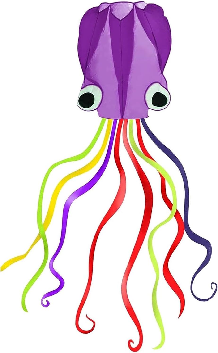 AYNKH Purple Octopus Kites, Mollusc Flying Nylon Kite with Long Colorful Tail and 50 meters Line, Summer Beach Outdoor Toy for Beginners Kids Adults