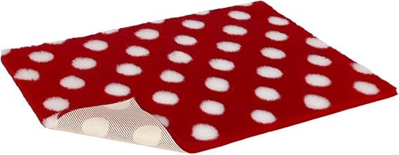 Vetbed Non-Slip Bed with White Polka Dot, X-Large, Red
