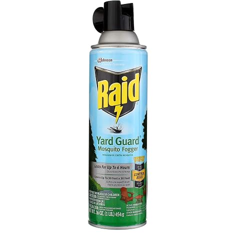 Raid Yard Guard Mosquito Fogger for Outdoor Yard Patio Deck and Garden Mosquito Control Aerosol Spray 16 Ounce (Pack of 12)