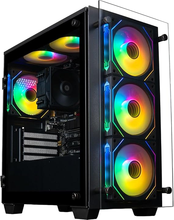 Empower PC Stratos Micro Gaming Desktop - AMD Ryzen 7 5700G, 16GB DDR4 RAM, 1TB NVMe SSD, WiFi, Integrated Radeon Graphics, Windows 11 Pro - RGB Gamer Business Student Computer