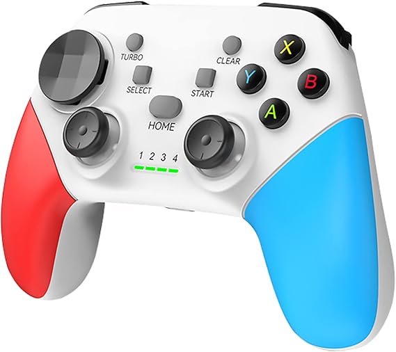iOS、Android、iPad、タブレット、PC用ワイヤレスモバイルゲーミングコントローラー、Switch Pro、PS3ゲームパッドジョイスティックコントロール（ターボ振動付き）用Bluetoothワイヤレスゲームコントローラー White
