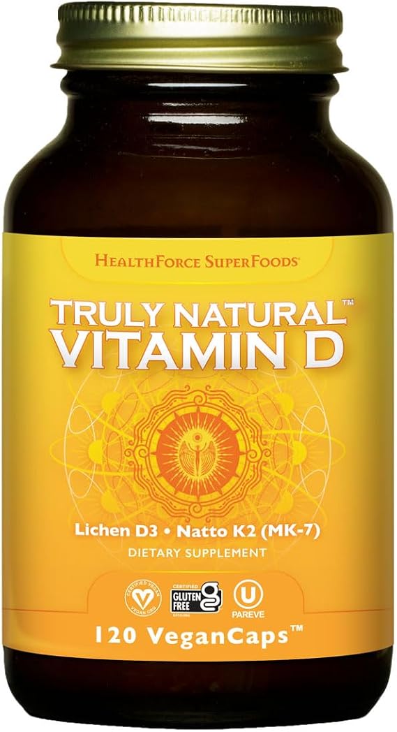 HEALTHFORCE SUPERFOODS Truly Natural Vitamin D - 120 Vegan Capsules