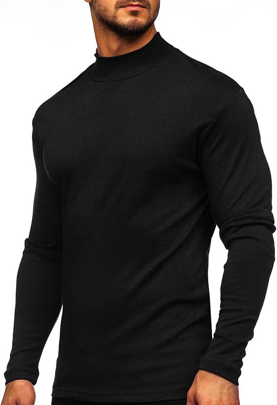 Rela Bota Mens Half Turtleneck Long Sleeve Pullover Basic Designed Undershirt Stretch Slim Fit Sweaters