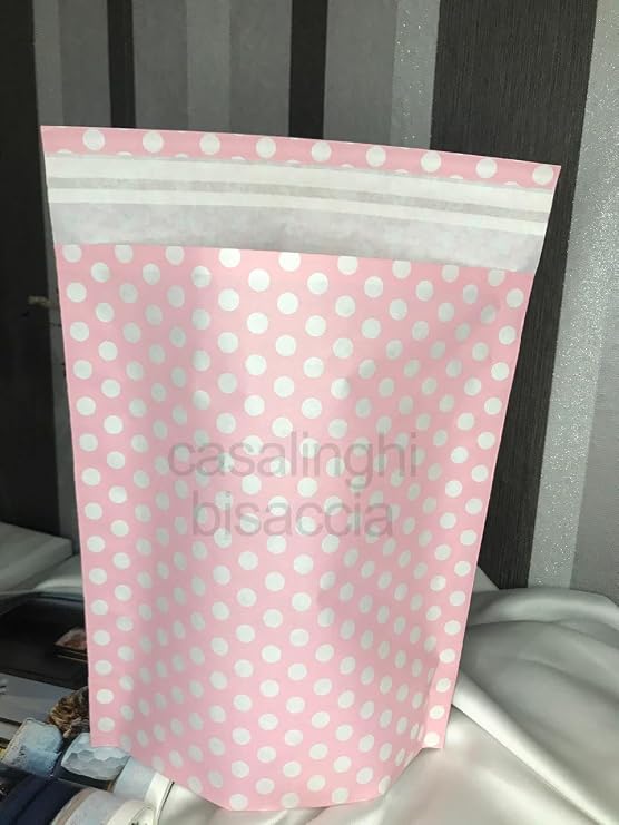 Pembe Beyaz Puanlı Küçük Boy Hediye Torbası Hediye Paketi Bantlı 20x20 Cm - 2 Adet (Pembe)