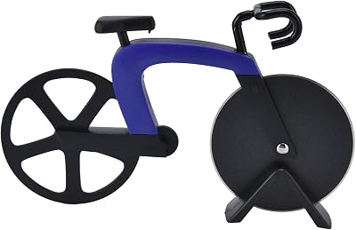Bicycle Pizza Cutter - Stainless Steel Bicycle Shape Pizza Cutter, Funny Kitchen Gadget for Household, Kitchen, Restaurant, Housewarming Cutting Tool Gift Blue