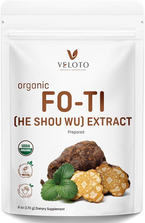 Organic He Shou Wu Extract Powder 50:1 Pure Fo-Ti Herbal Supplement