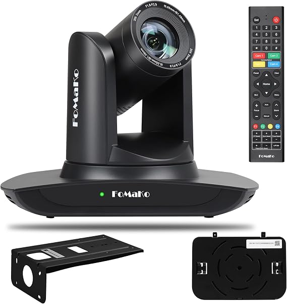 FoMaKo HDMI PTZ Camera, AI Auto-Tracking Gen 3, 20x Optical Zoom, IP USB3.0 HDMI,for Church Services Worship Education,NDI Upgradeable,FMK12UH Pro(20x)-B,Classic Black